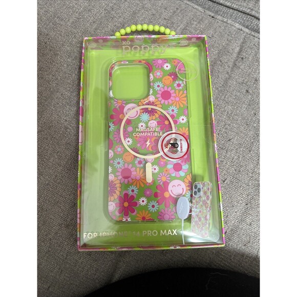 XO Poppy Phone Case  iPhone 14 Pro Max Multicolor Smiley Face Daisies Flower New - Picture 5 of 5